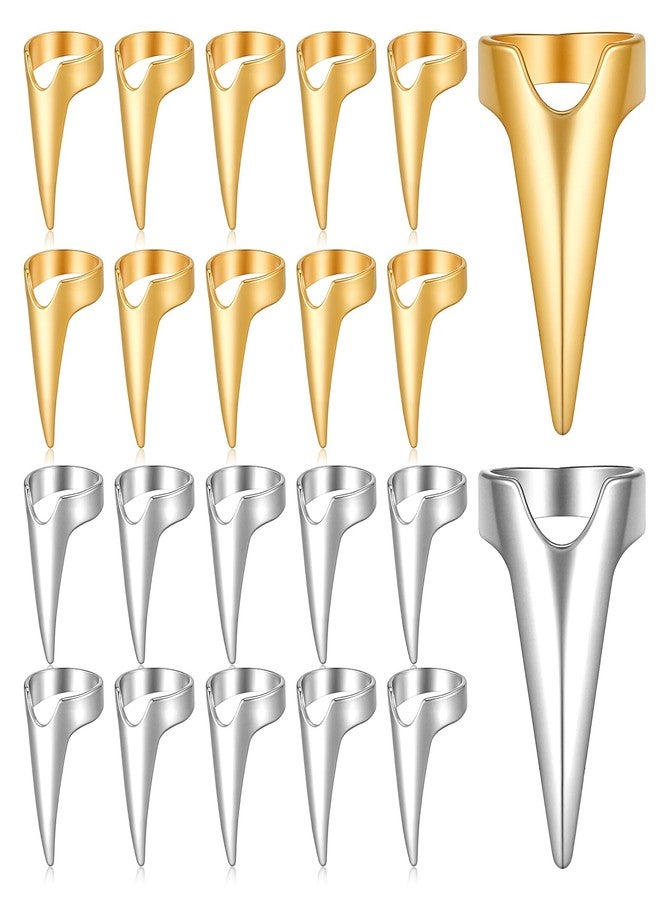 ValueBargain 20PCS Stitch Braid Tool Finger, Hair Parting Tool for Women Hair Extensions Stitch Braiding Finger Styling Supplies (Gold, Silver) - Image 1
